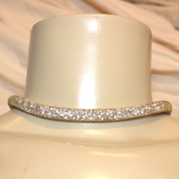 Delicate Shining Diamante Crystal Filled Mesh Choker Necklace - Picture 2 of 5